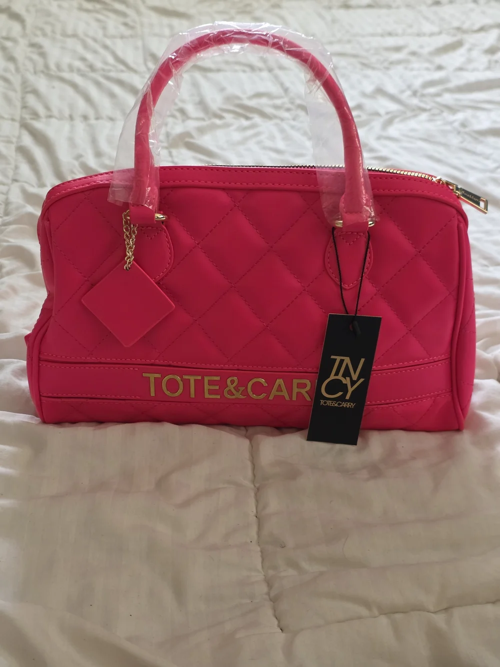 Tote&Carry Hot Pink Quilted Tote